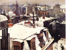 Gustave Caillebotte Rooftops in the Snow Sweden oil painting art